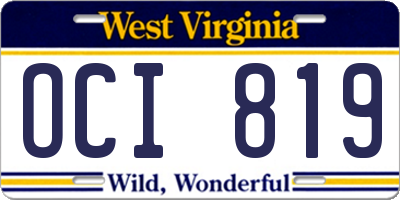 WV license plate OCI819