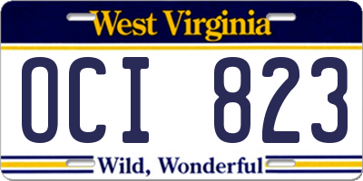 WV license plate OCI823