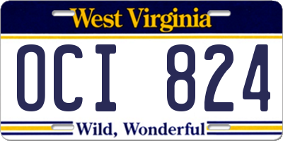 WV license plate OCI824
