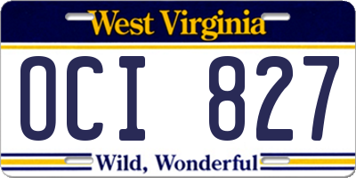 WV license plate OCI827