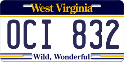 WV license plate OCI832