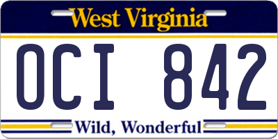 WV license plate OCI842