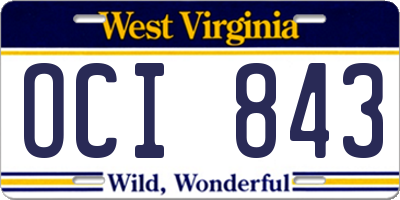 WV license plate OCI843