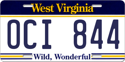 WV license plate OCI844