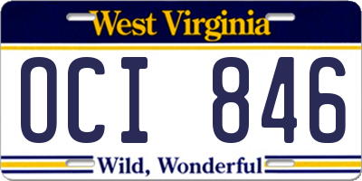 WV license plate OCI846