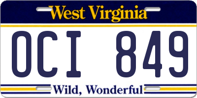 WV license plate OCI849