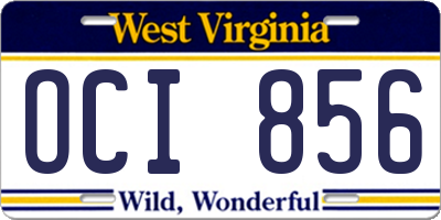 WV license plate OCI856