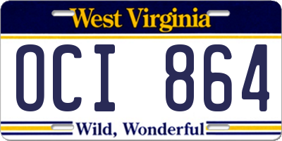 WV license plate OCI864
