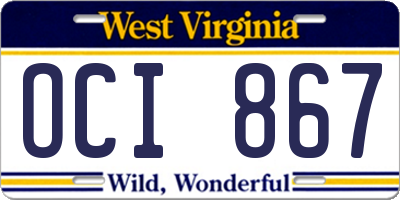 WV license plate OCI867