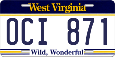 WV license plate OCI871