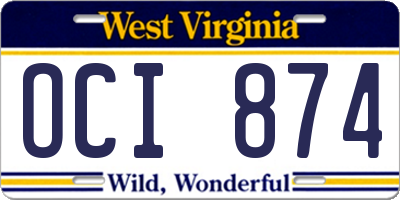 WV license plate OCI874