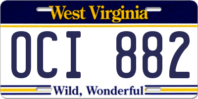 WV license plate OCI882