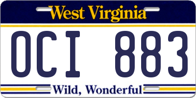 WV license plate OCI883