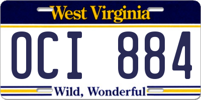 WV license plate OCI884