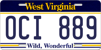 WV license plate OCI889