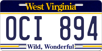 WV license plate OCI894