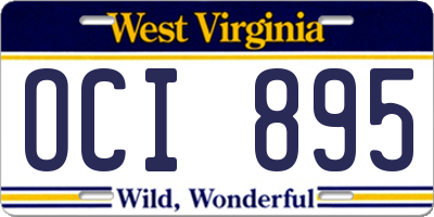 WV license plate OCI895