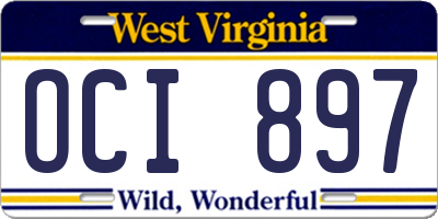 WV license plate OCI897