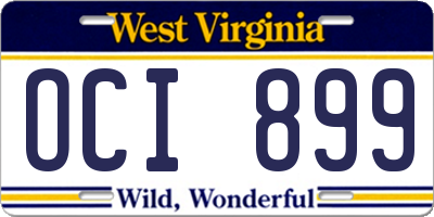 WV license plate OCI899