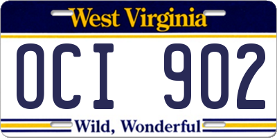 WV license plate OCI902