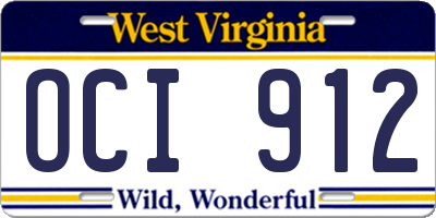 WV license plate OCI912