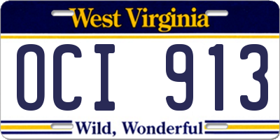 WV license plate OCI913