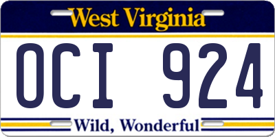 WV license plate OCI924