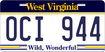 WV license plate OCI944