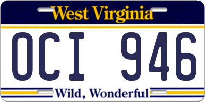 WV license plate OCI946