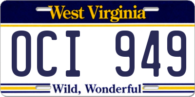 WV license plate OCI949
