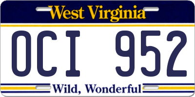 WV license plate OCI952