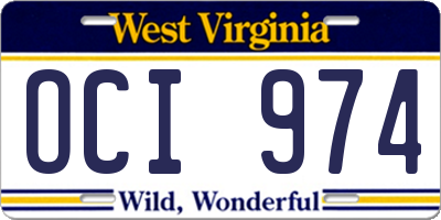 WV license plate OCI974