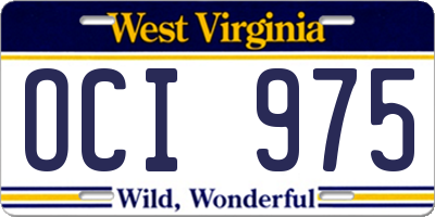 WV license plate OCI975