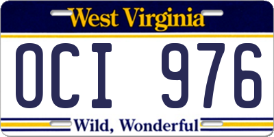 WV license plate OCI976