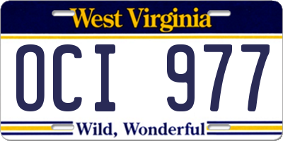 WV license plate OCI977