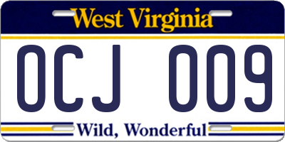 WV license plate OCJ009