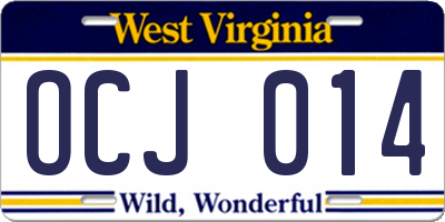 WV license plate OCJ014