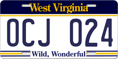 WV license plate OCJ024