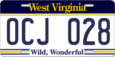 WV license plate OCJ028