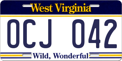 WV license plate OCJ042