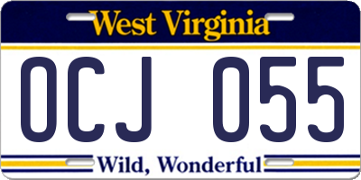 WV license plate OCJ055