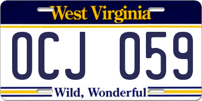 WV license plate OCJ059
