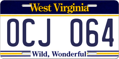 WV license plate OCJ064
