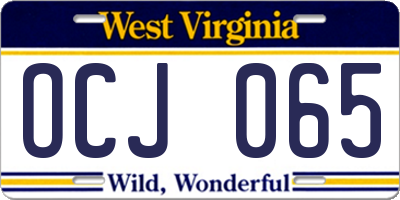 WV license plate OCJ065
