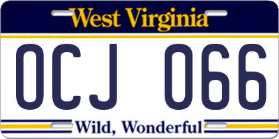 WV license plate OCJ066