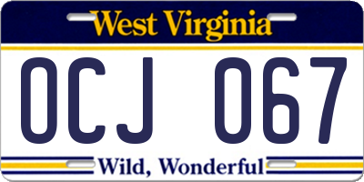 WV license plate OCJ067