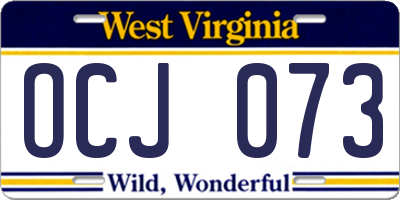 WV license plate OCJ073