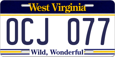 WV license plate OCJ077
