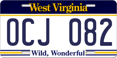 WV license plate OCJ082