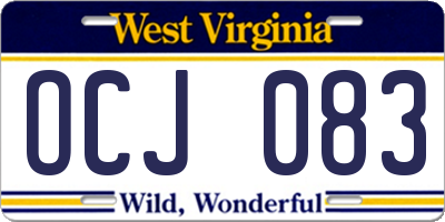 WV license plate OCJ083